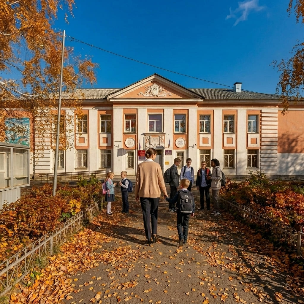 Няня Ведёт Ребёнка В Школу